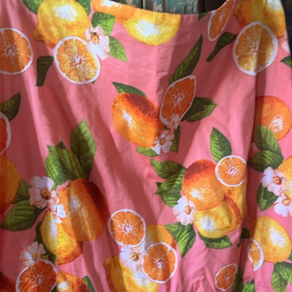 Talbots tiered maxi dress with lemons and oranges - Picture 2 of 4